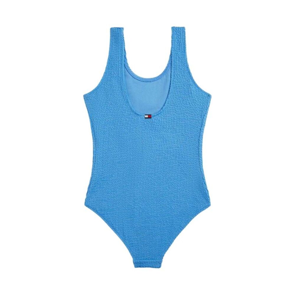 Tommy Hilfiger Girls Scoop Neck One Piece Bathing Suit / Blue